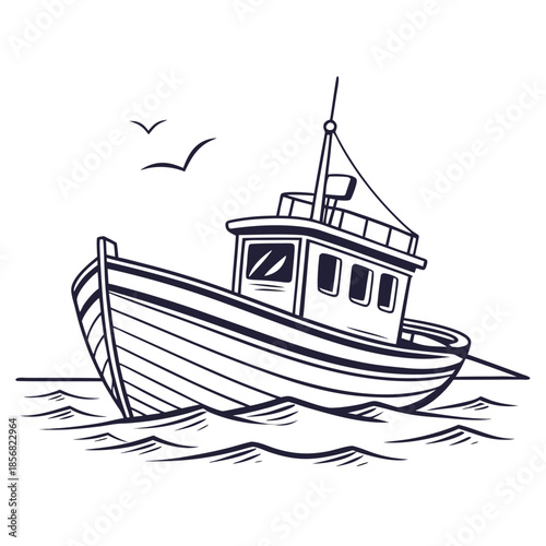 Fishing boat at sea