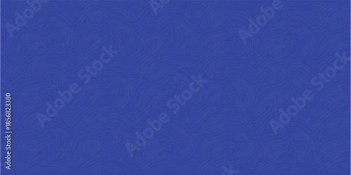 Deep Blue Seamless Pattern with Abstract Topographic Contour Lines and Human Figures background texture