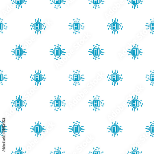 AI Processor seamless pattern isolated on white background