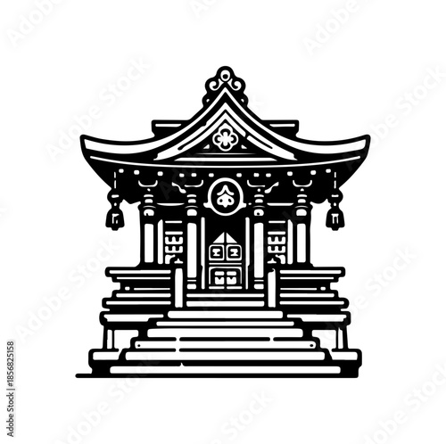 vector illustration of japanese pagoda