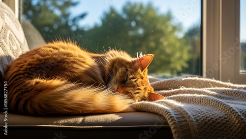 cat lying on the bed
