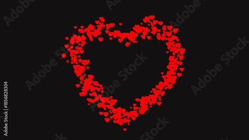 Sparkling heart shape particle animation with transparent background and seamless loop. Perfect for Valentine’s Day, love promos, romantic overlays, motion graphics and videos.