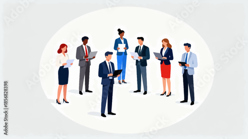 Business meeting with diverse professionals