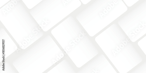 3D white geometric abstract background overlap layer on bright space with rounded rhomb effect decoration