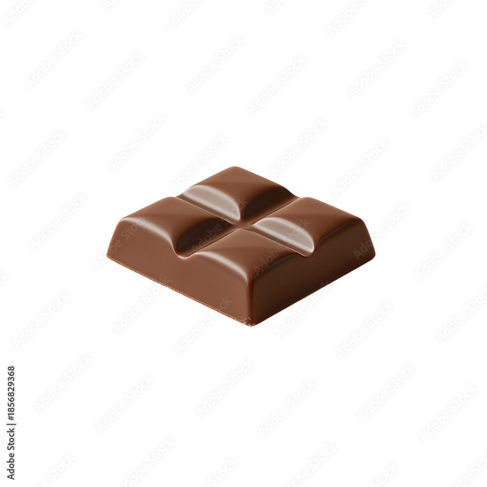 Fototapeta premium Square piece of milk chocolate with four segments