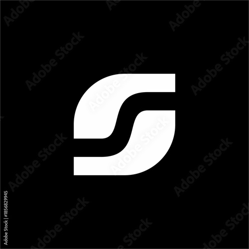 Sleek Abstract S Leaf with futuristic curves. This elegant icon is perfect for eco-tech startups or premium organic wellness.