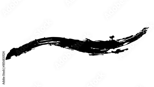 Black brush stroke isolated on white background