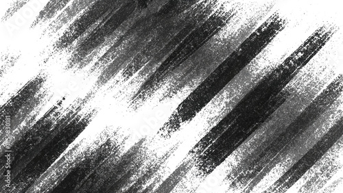 Black and white abstract diagonal brush strokes texture background