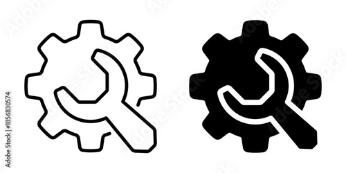 Technology maintenance and troubleshooting icon. Silhouette and line style.