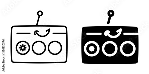 Control panel with settings icon. Silhouette and line style.