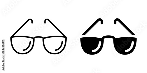 Sunglasses icon for fashion and summer. Linear and silhouette style.