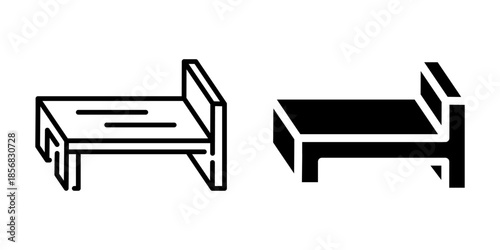 Origami paper crane icon for craft and art. Linear and silhouette style.