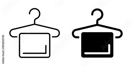 Clothing hanger icon for fashion and apparel. Linear and silhouette style.