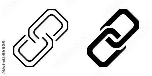 Link icon symbolizing connection and networking. Linear and silhouette style.