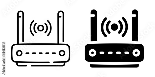 Wi-Fi router icon. Linear and silhouette style.
