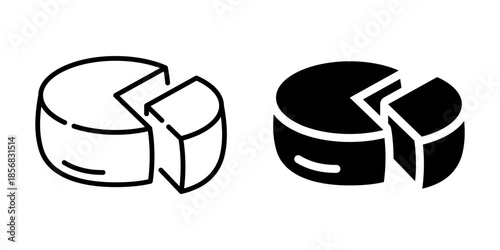 Pie chart icon. Linear and silhouette style.