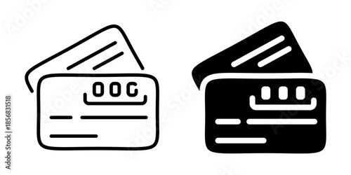 Credit card icon. Linear and silhouette style.