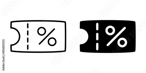 Discount coupon icon. Linear and silhouette style.