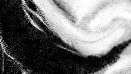 Halftone pattern with gradient effect in black and white