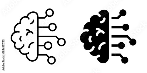 Artificial intelligence icon. Linear and silhouette style.