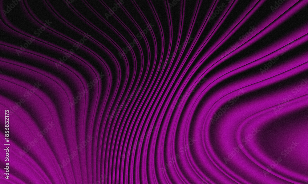Fototapeta premium Abstract 3D purple wavy background with grainy texture. Elegant flowing silk fabric effect for modern luxury designs, banners, and creative digital art backdrops. High quality.