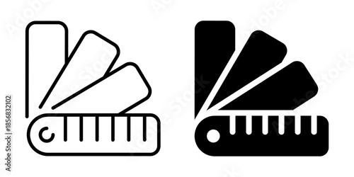 Color palette swatch icon. Line and silhouette style.