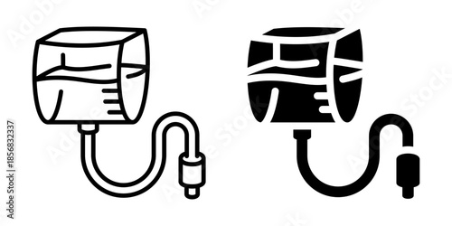 Blood pressure icon. Line and silhouette style.