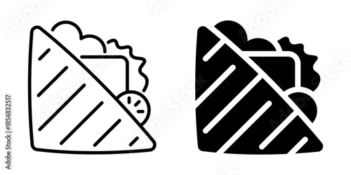 sandwich icon. Food symbol. Line and silhouette style.