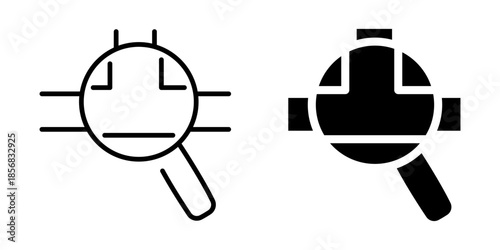 Creative magnifying glass facial expressions in minimalist and bold design styles