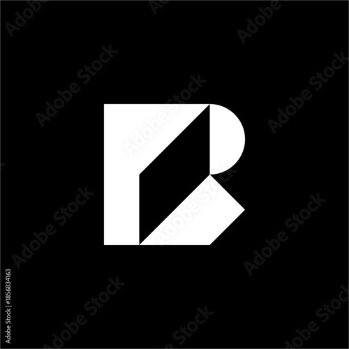 Sleek BP or PB abstract logo with futuristic geometric folds. Elegant and perfect for modern tech or architecture firms.