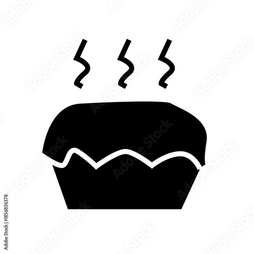 vector illustration of a pie cake glyph icon