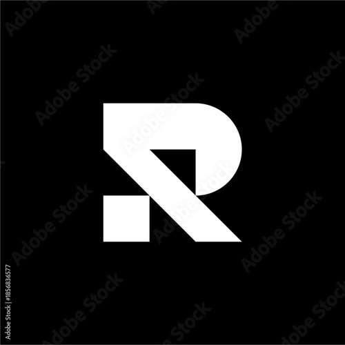 Modern RP or PR monogram with clean, sharp geometry. Perfectly suited for digital banking, real estate, or fashion branding.