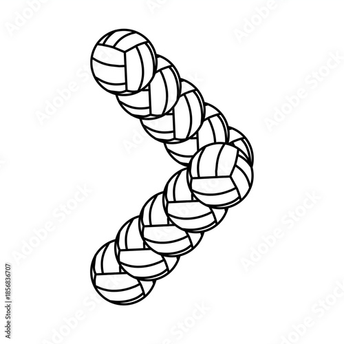Greater than symbol illustrated with volleyball rope style, suitable for math education, logic concepts, UI elements, infographics, and directional visual design