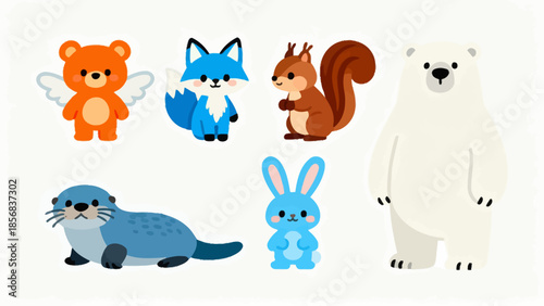 Cute cartoon animals collection
