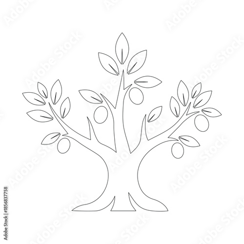 Olive Tree with Fruit Icon - Simple Agricultural Vector Design