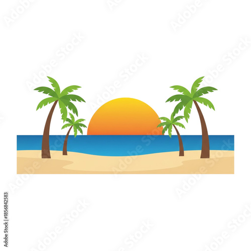 Tropical sunset by the sea