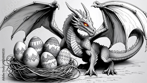 Dragon Guarding Easter Eggs