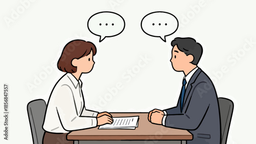 Business meeting between two people
