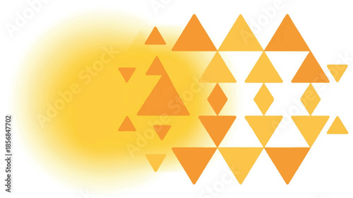 Shiny golden star icons and 3d award symbols decorate an abstract triangle background in this premium vector illustration of quality and success