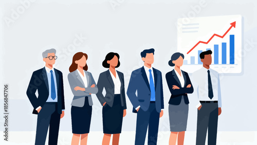 Business team with growth chart