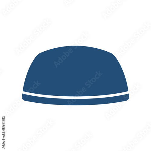 Stylized blue prayer cap icon, an essential accessory for devotion and spiritual reflection during Ramadhan, representing faith and worship