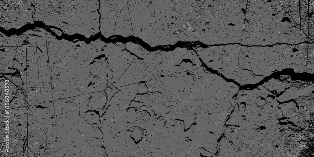 Fototapeta premium Abstract Grunge Cracked Concrete Texture Background in Dark Gray