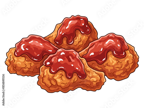 Delicious Crispy Chicken Wings Covered in Spicy Red Sauce