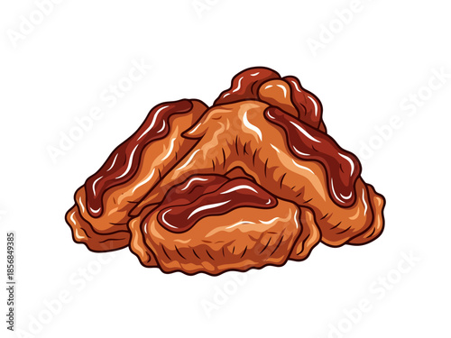 Delicious Pile of Fried Chicken Wings Drizzled with Glaze