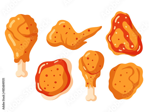 Assorted Crispy Breaded Poultry Pieces Collection