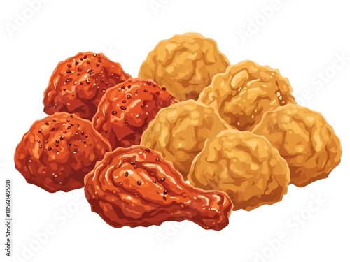 Crispy Fried Chicken Bites and Drumstick Assortment Platter