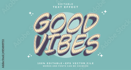 Editable text style effect - Good Vibes text style theme.