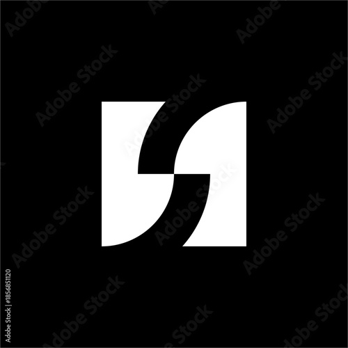 Sleek Letter S negative space logo. A modern, futuristic icon perfect for high-end consulting or advanced technology firms.