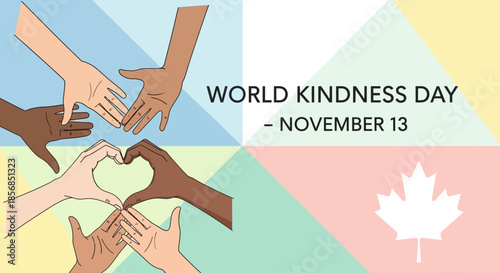 World Kindness Day November 13 Diverse Hands Forming Heart and Connection