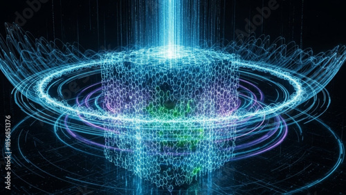 Geometric Pattern Composed of Kitchen Whisk Shapes for Fabric and Wallpaper